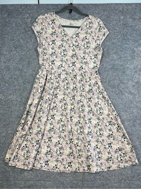 Pact Floral Midi Dress Large Organic Cotton Cottagecore Romantic Spring Vacation